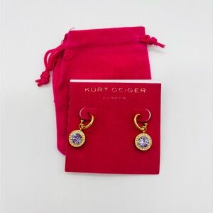 Kurt Geiger Gold Earrings with Purple Accents